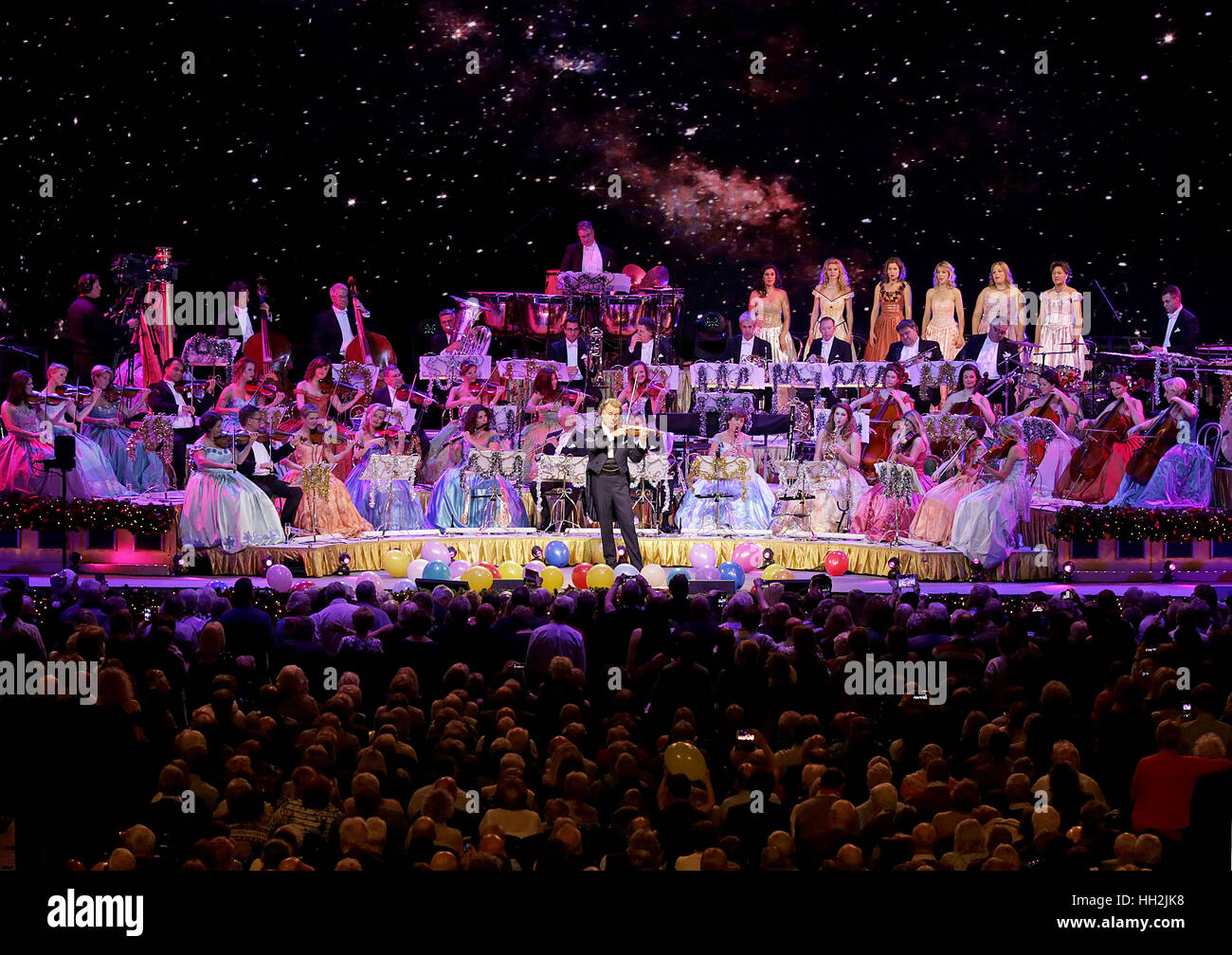 Andre Rieu and the Johann Strauss Orchestra Performing at Liverpool Echo  Arena Featuring: Andre Rieu, Johann Strauss Orchestra Where: Liverpool,  United Kingdom When: 15 Dec 2016 Stock Photo - Alamy