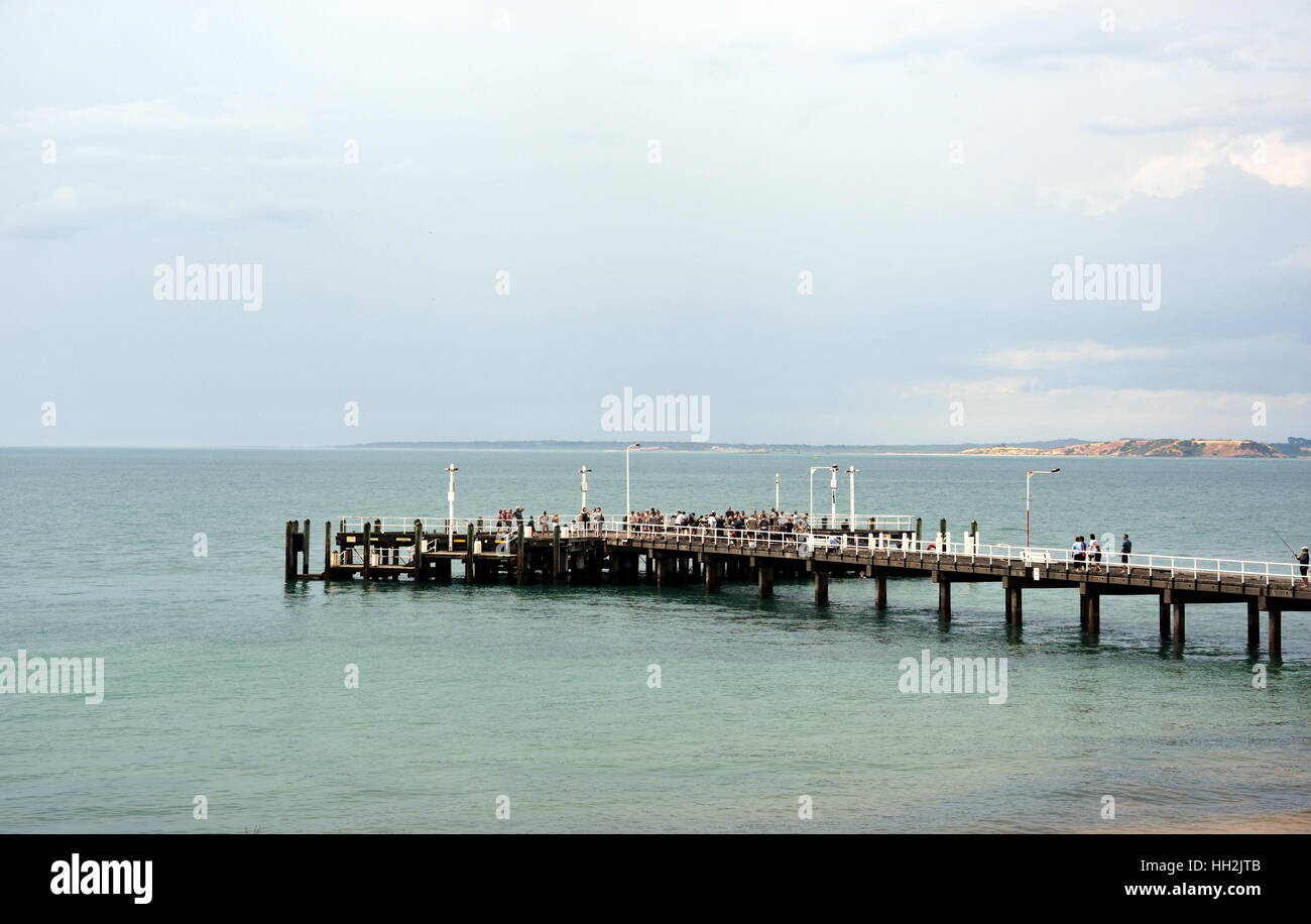Cowes, Australia - December 29, 2016. Cowes Jetty Ferry on Philip Island, Victoria, Australia. Cowes linked to the Mornington Peninsula by a ferry ser Stock Photo