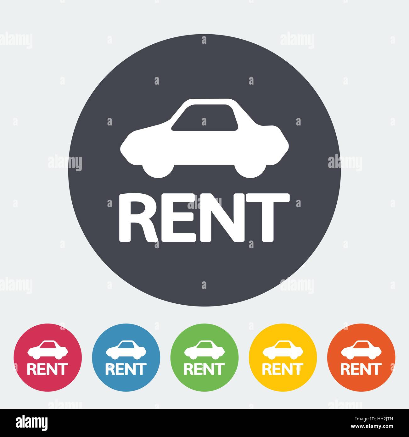 Car for rent. Single flat icon on the circle. Vector illustration Stock ...