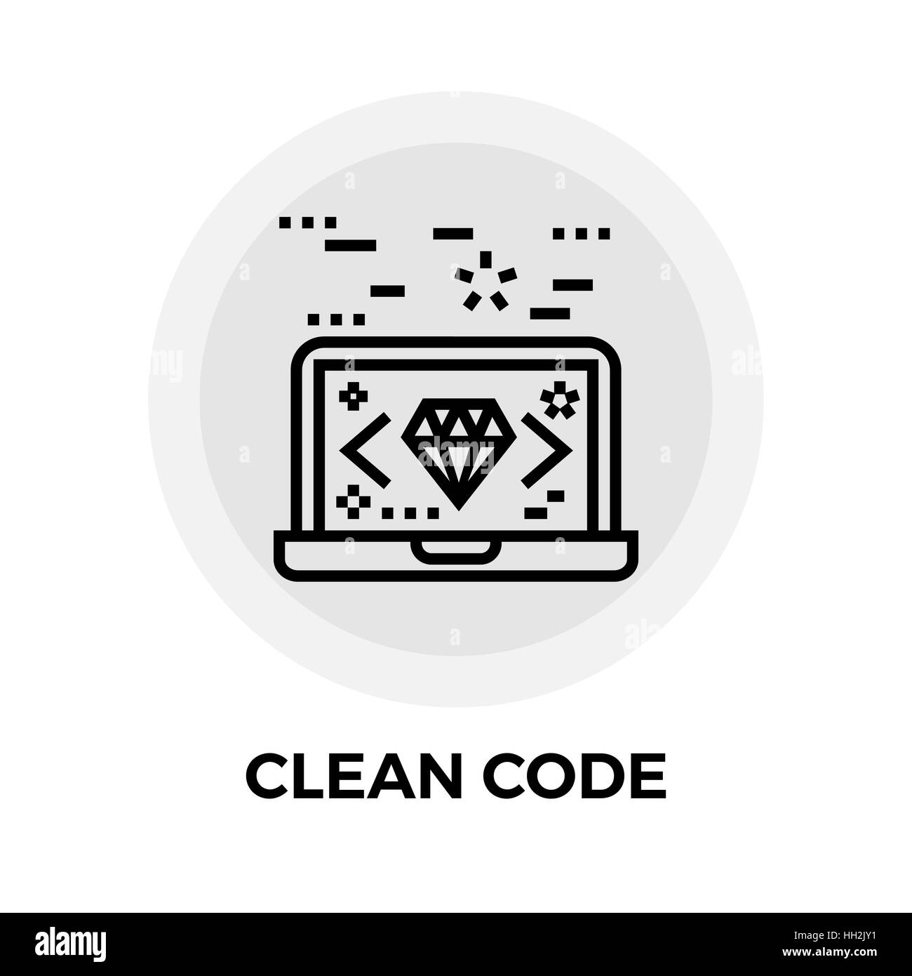 Clean Code icon vector. Flat icon isolated on the white background. Editable EPS file. Vector illustration. Stock Vector