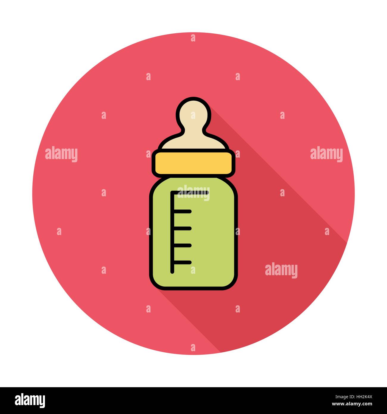 Feeding bottle icon. Flat vector related icon with long shadow for web ...