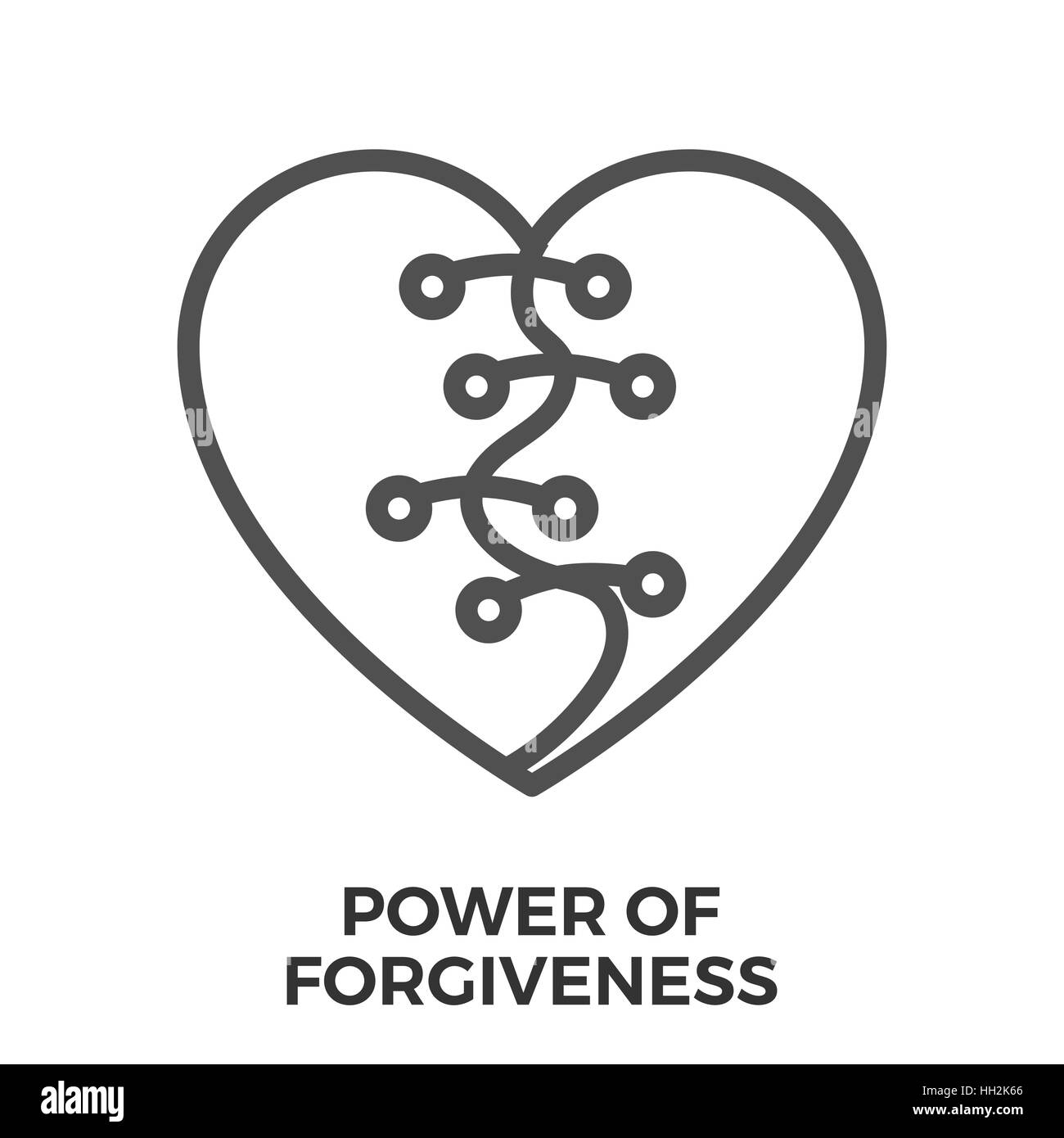 Power of Forgiveness Thin Line Vector Icon Isolated on the White ...