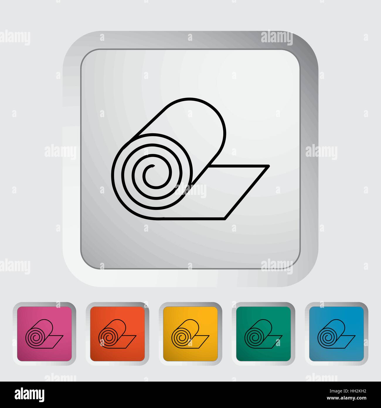 Camping mat. Outline icon on the button. Vector illustration Stock