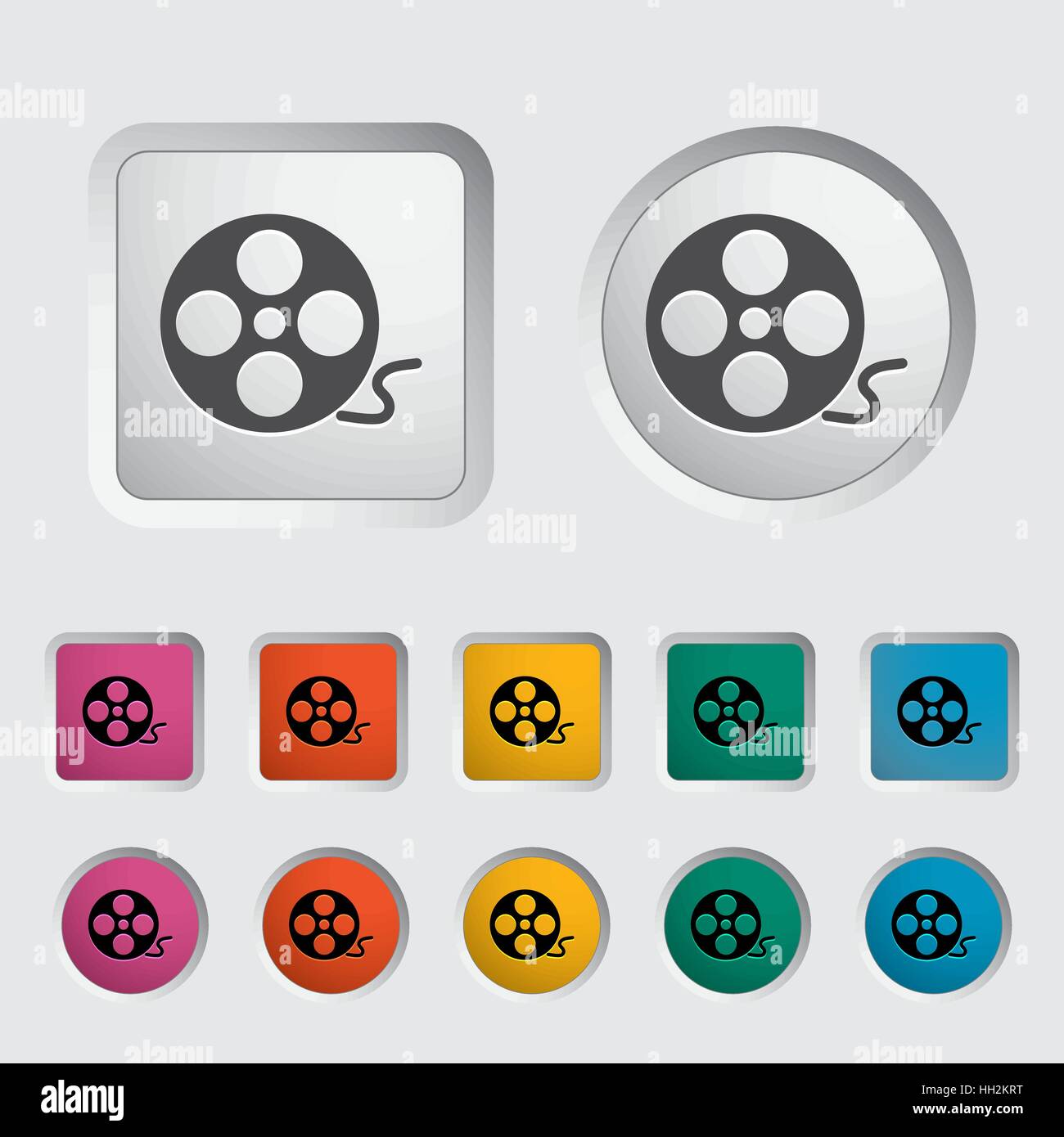 Icon reel of film. Movie Concept. Stock Vector