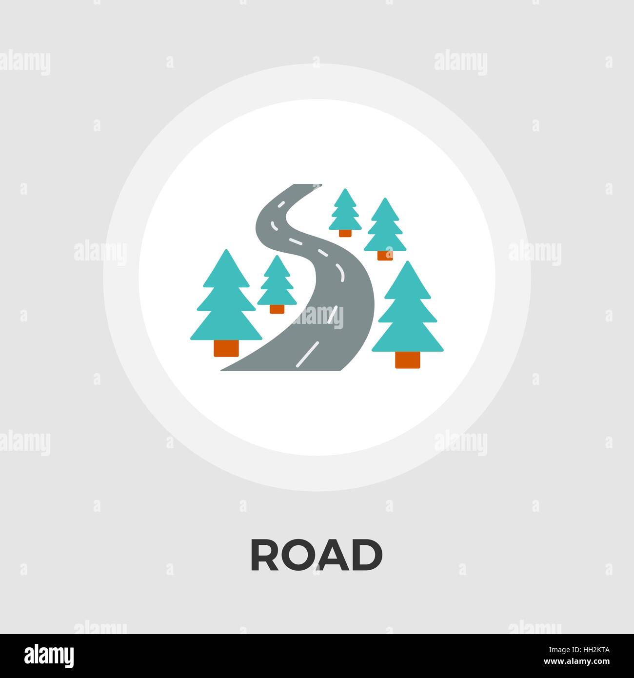 Road icon vector. Flat icon isolated on the white background. Editable ...