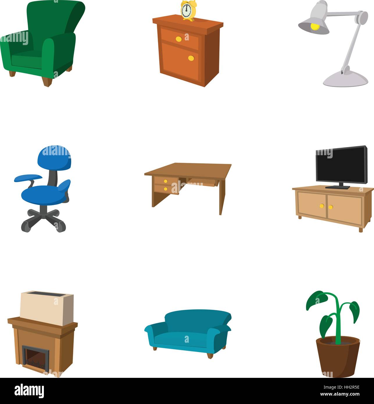 Home furnishings icons set, cartoon style Stock Vector Image & Art - Alamy