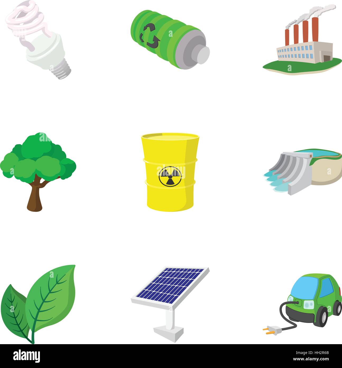 Ecology icons set, cartoon style Stock Vector Image & Art - Alamy