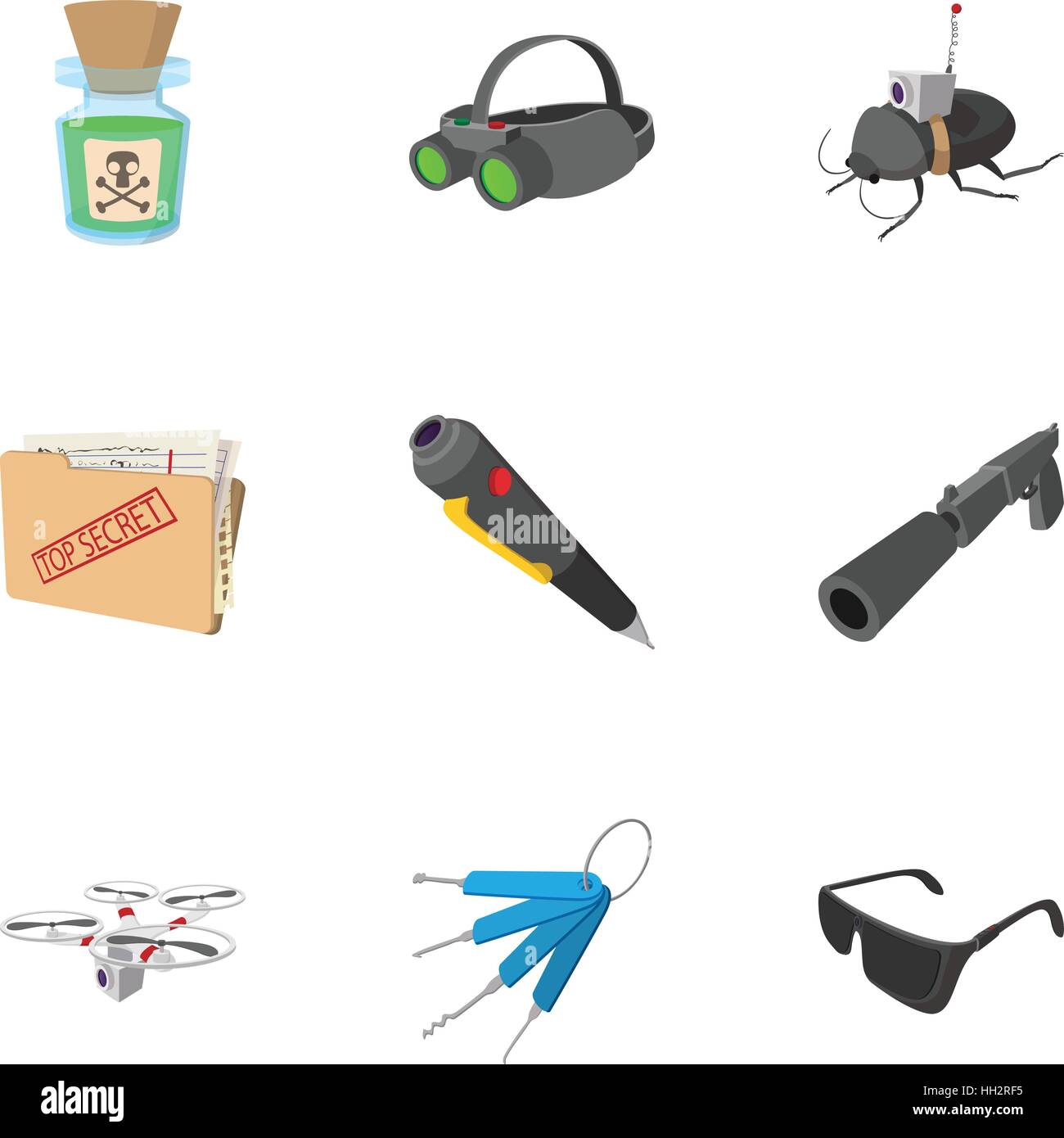 Detective icons set, cartoon style Stock Vector Image & Art - Alamy