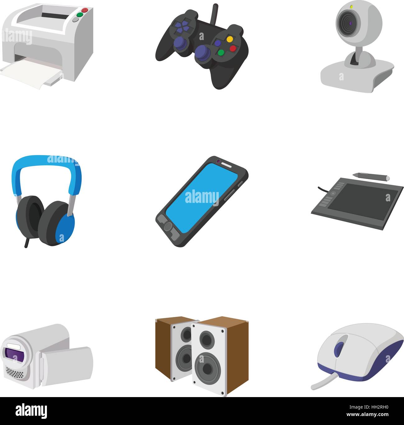 Electronic gadget icons set, cartoon style Stock Vector Image & Art - Alamy