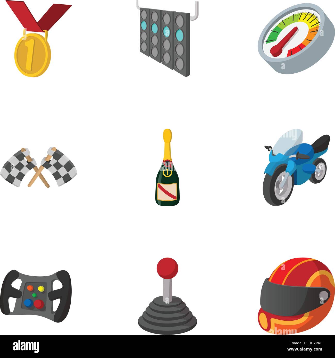 Championship formula 1 icons set, cartoon style Stock Vector Image ...