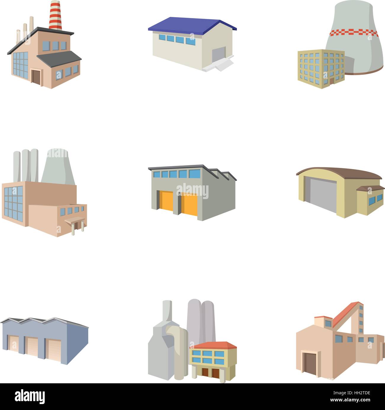 Production plant icons set, cartoon style Stock Vector Image & Art - Alamy