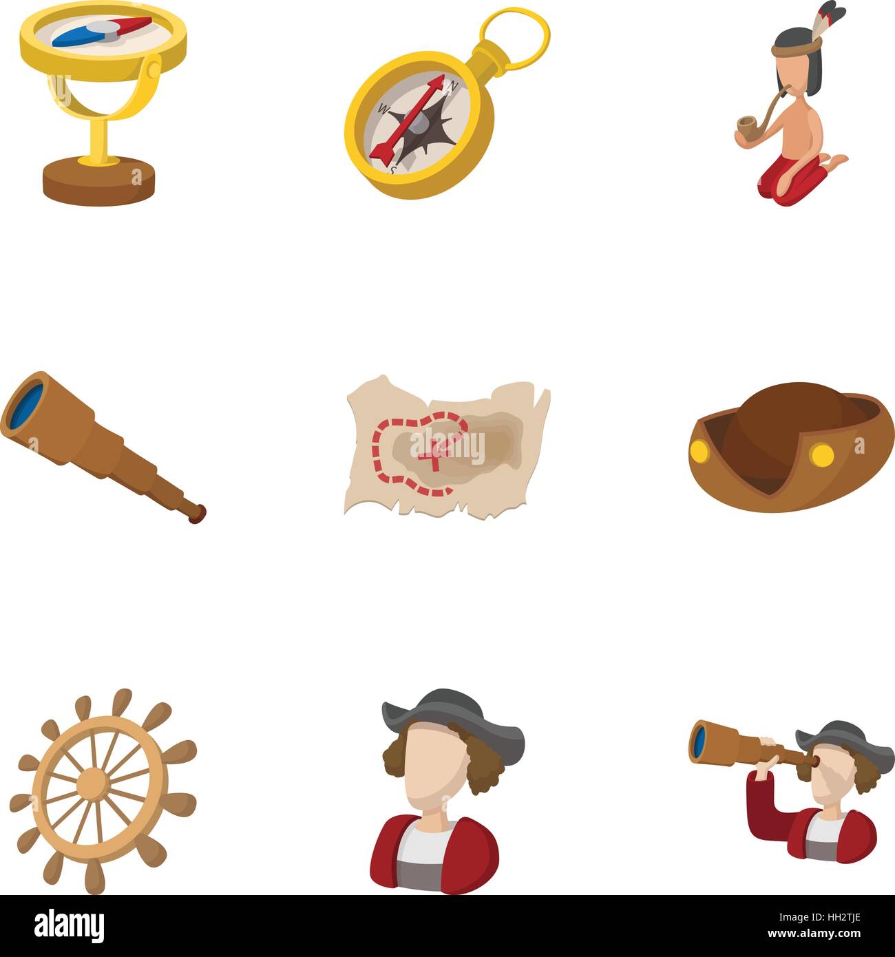 Search of mainland icons set, cartoon style Stock Vector Image & Art ...
