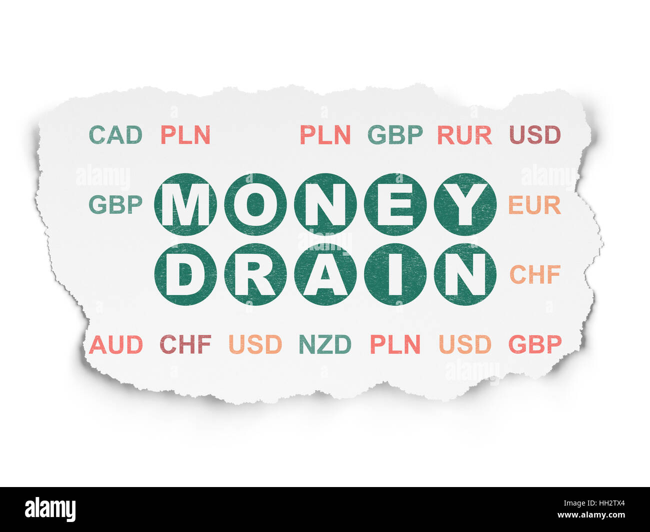 Currency concept Money Drain on Torn Paper background Stock Photo Alamy