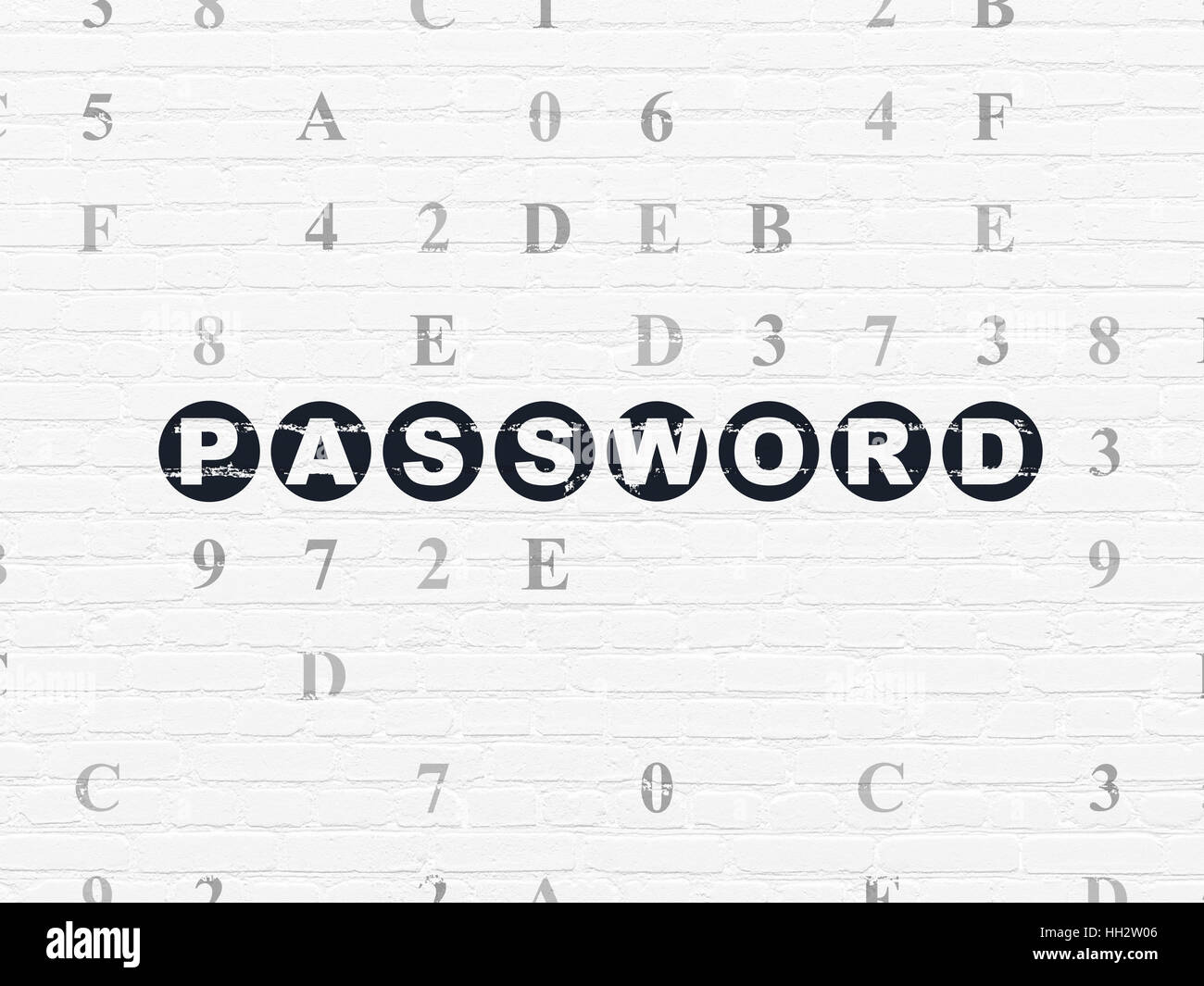 Protection concept: Password on wall background Stock Photo - Alamy