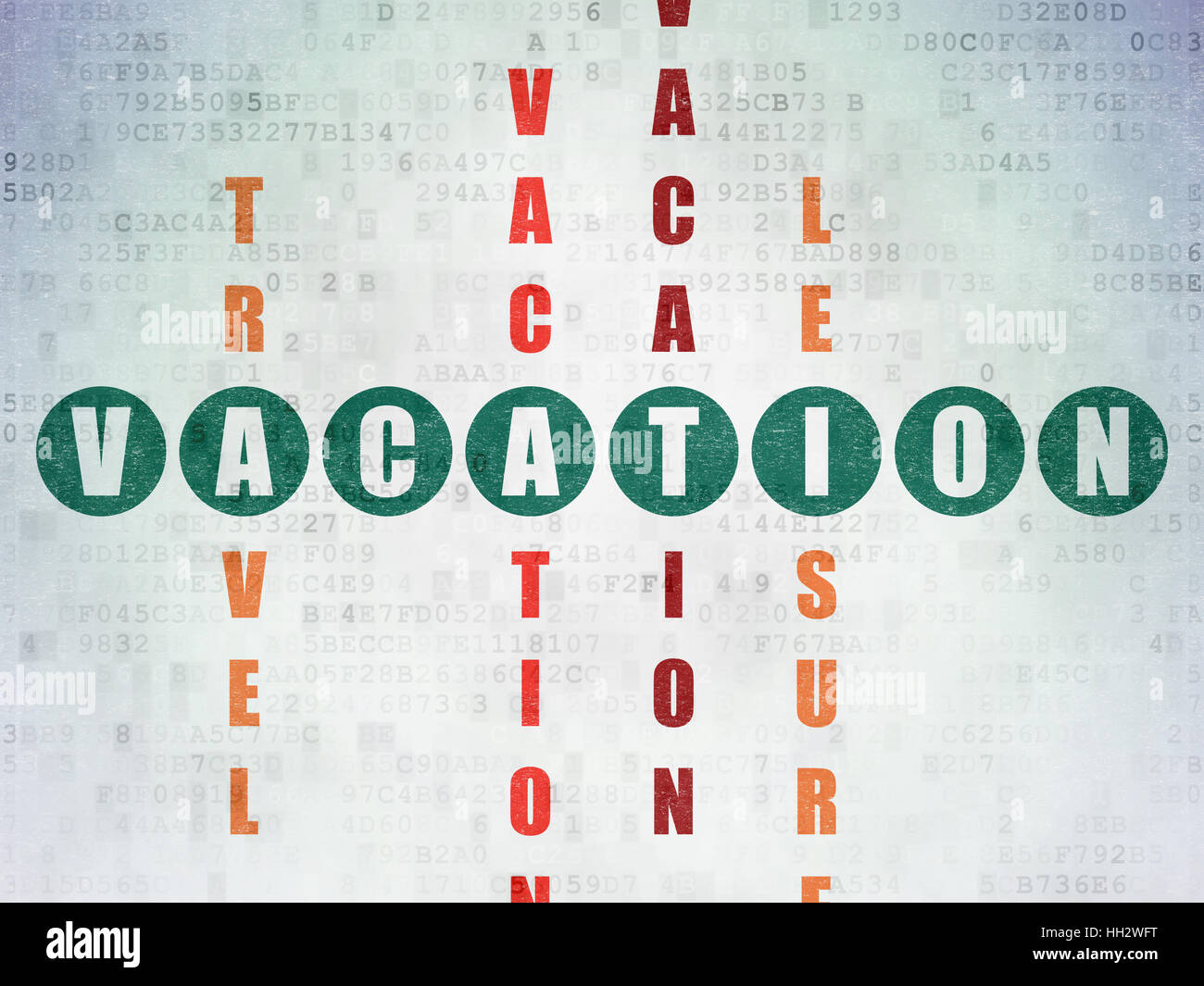 Travel concept: Vacation in Crossword Puzzle Stock Photo - Alamy