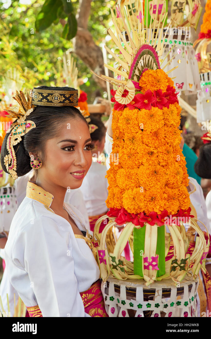 Denpasar Bali Island Indonesia June Woman In Traditional Costume Group Of