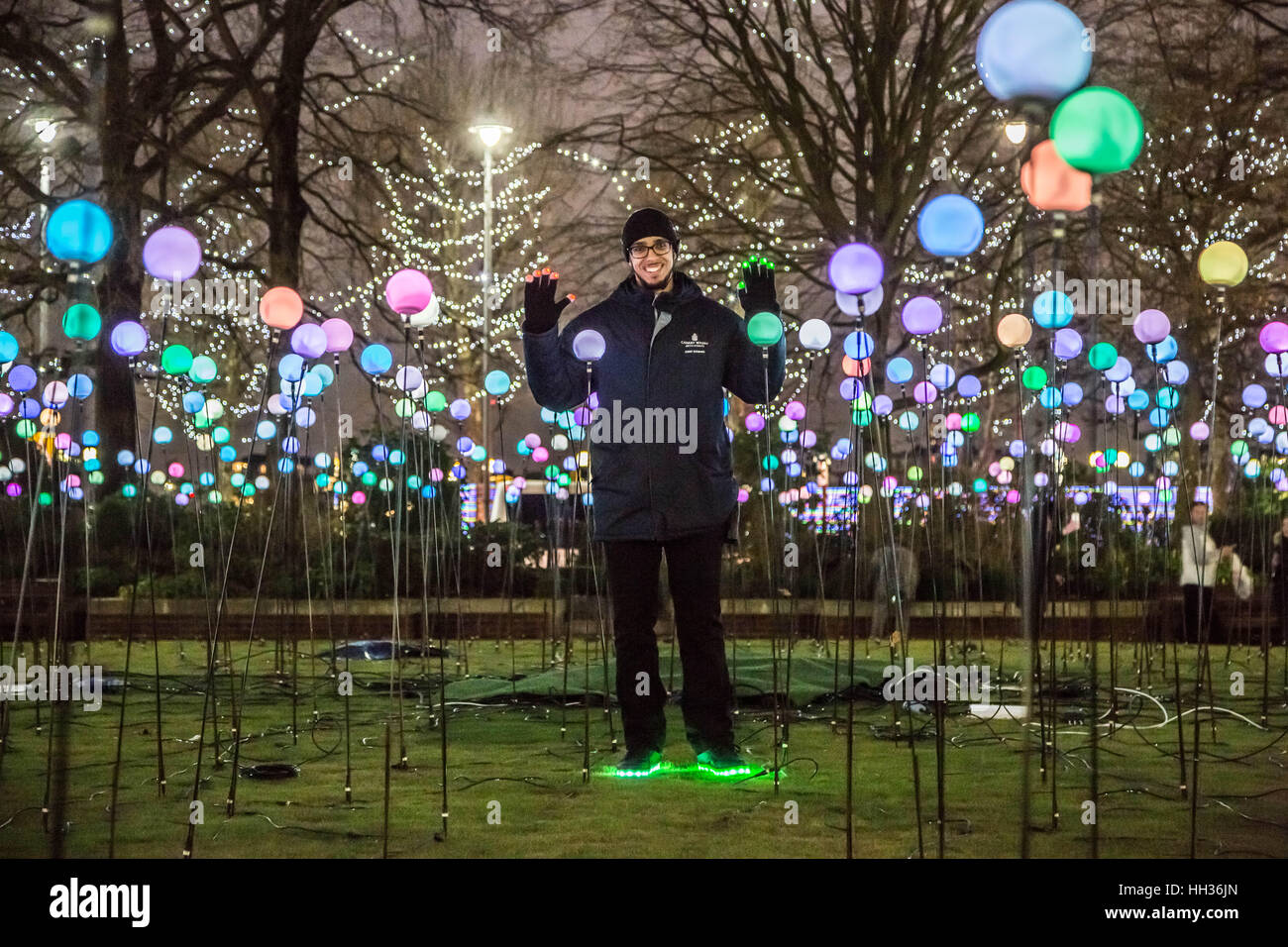 London, UK. 16th January, 2017. Winter Lights interactive art
