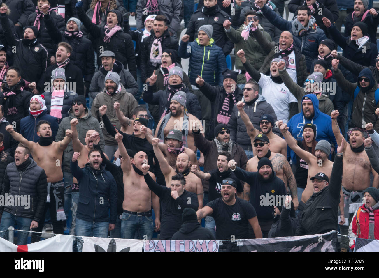 Fans of Palermo Football Club show their colors on game day, Palermo Stock  Photo - Alamy