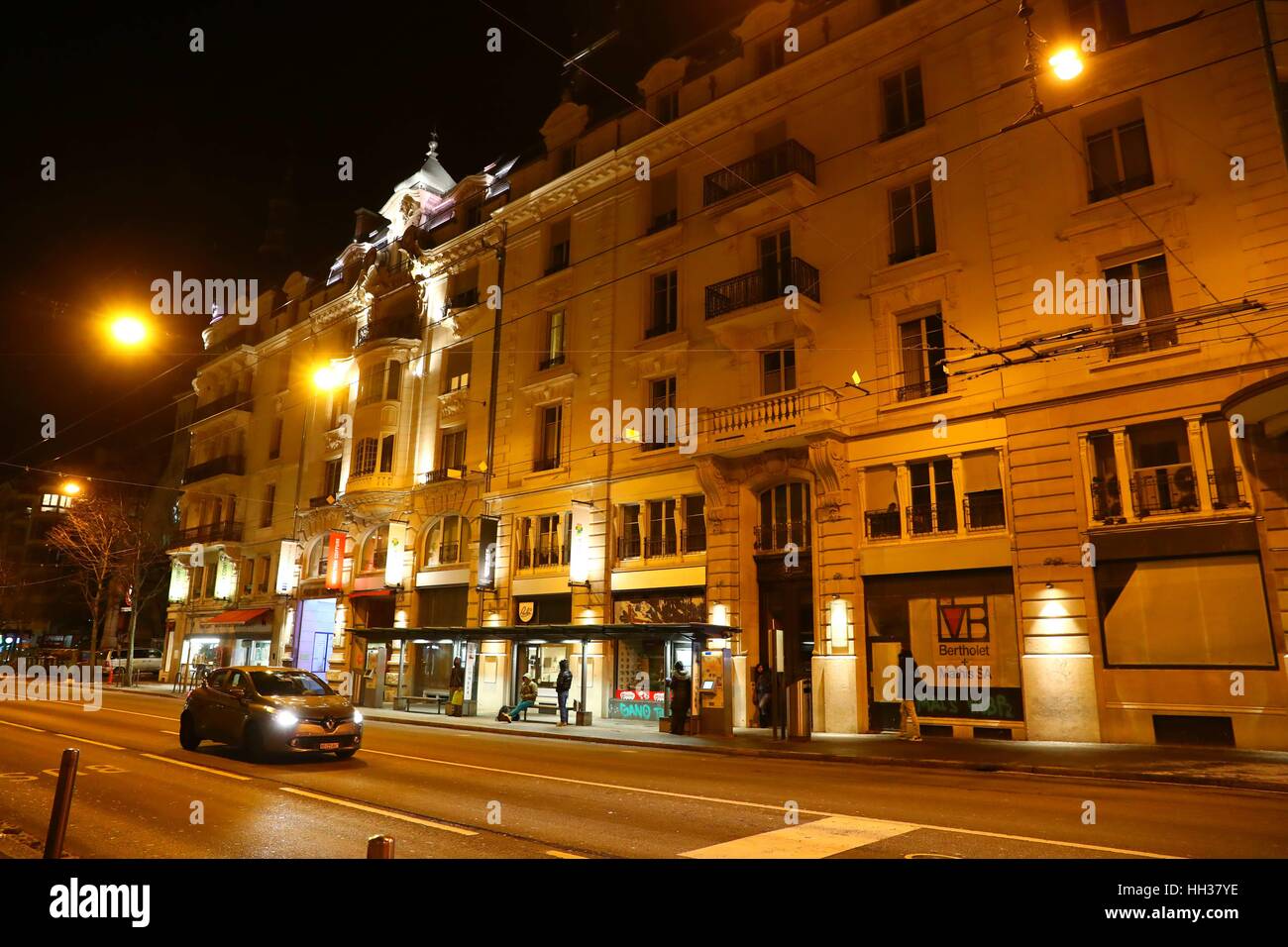 Lausanne, Switzerland. 16th Jan, 2017. Photos show night views of the