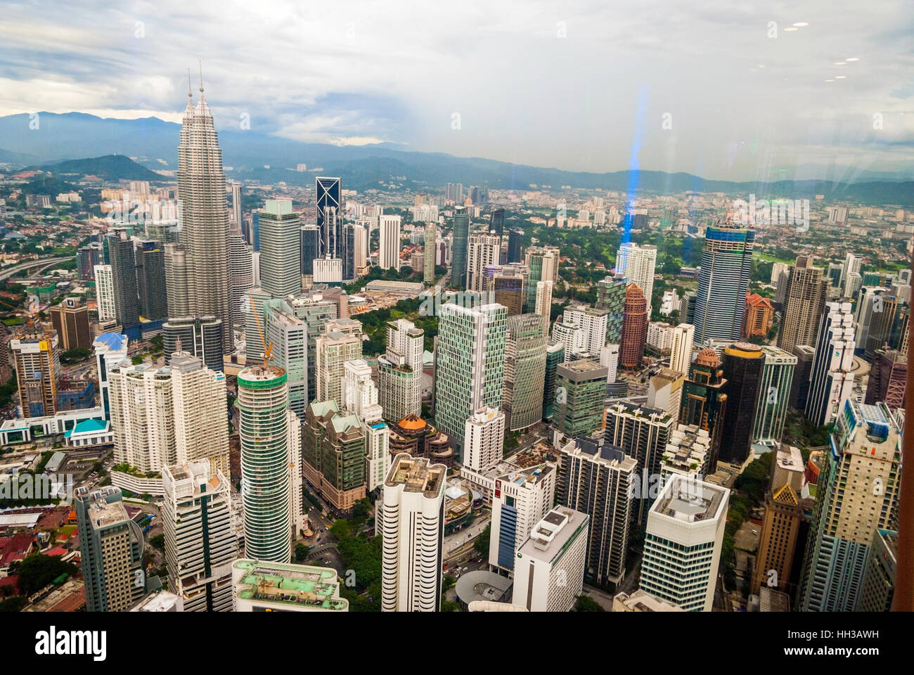 Aerial view over skyline of Kuala Lumpur, Malaysia Stock Photo