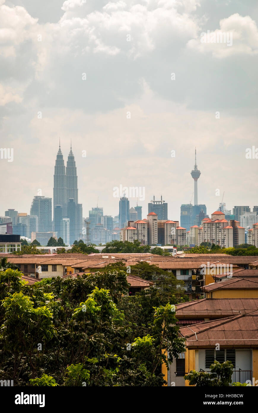 View over rooftops and Kuala Lumpur skyline, Malaysia Stock Photo Alamy