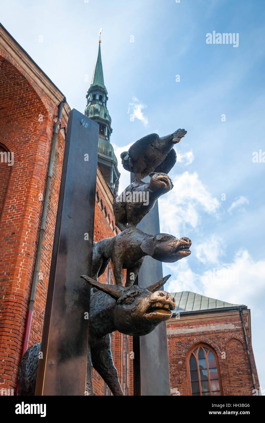 Sculpture of the Town Musicians of Bremen "bremens muzikanti", Riga