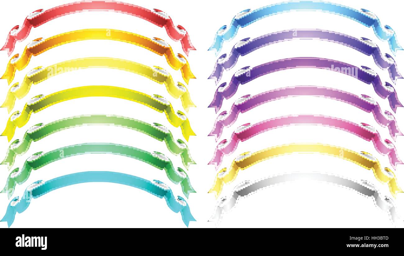 Orange gold ribbons Stock Vector Images - Alamy