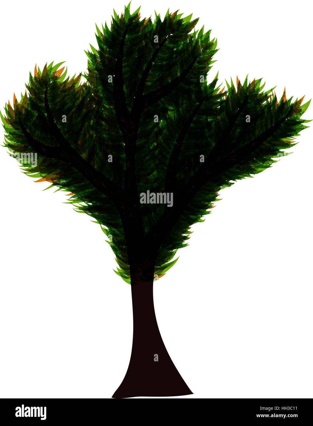 abstract isolated vector tree with green leaves Stock Vector Image ...