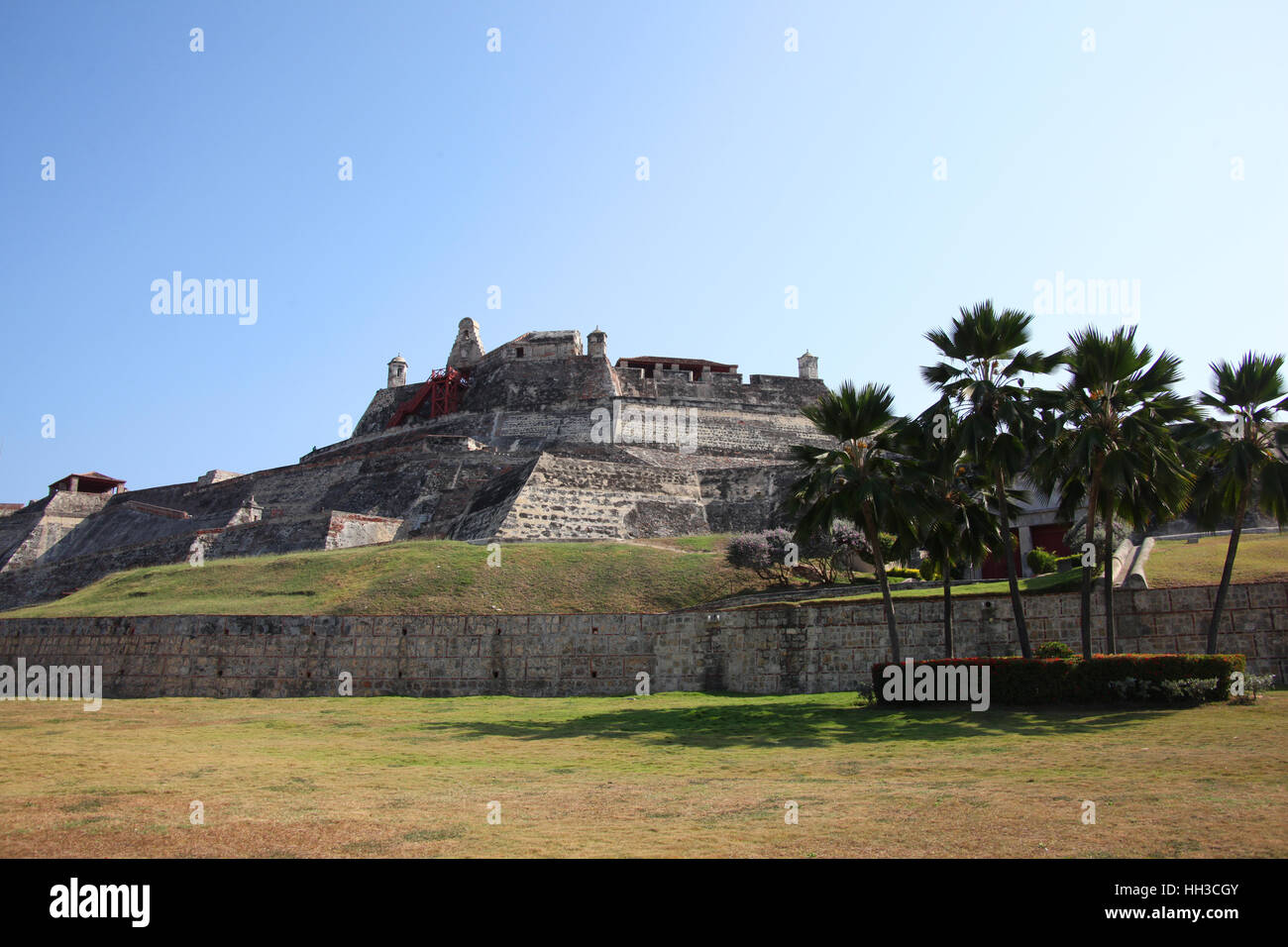 San Felipe de Barajas is a fortress in the city of Cartagena, Colombia, South America. Stock Photo