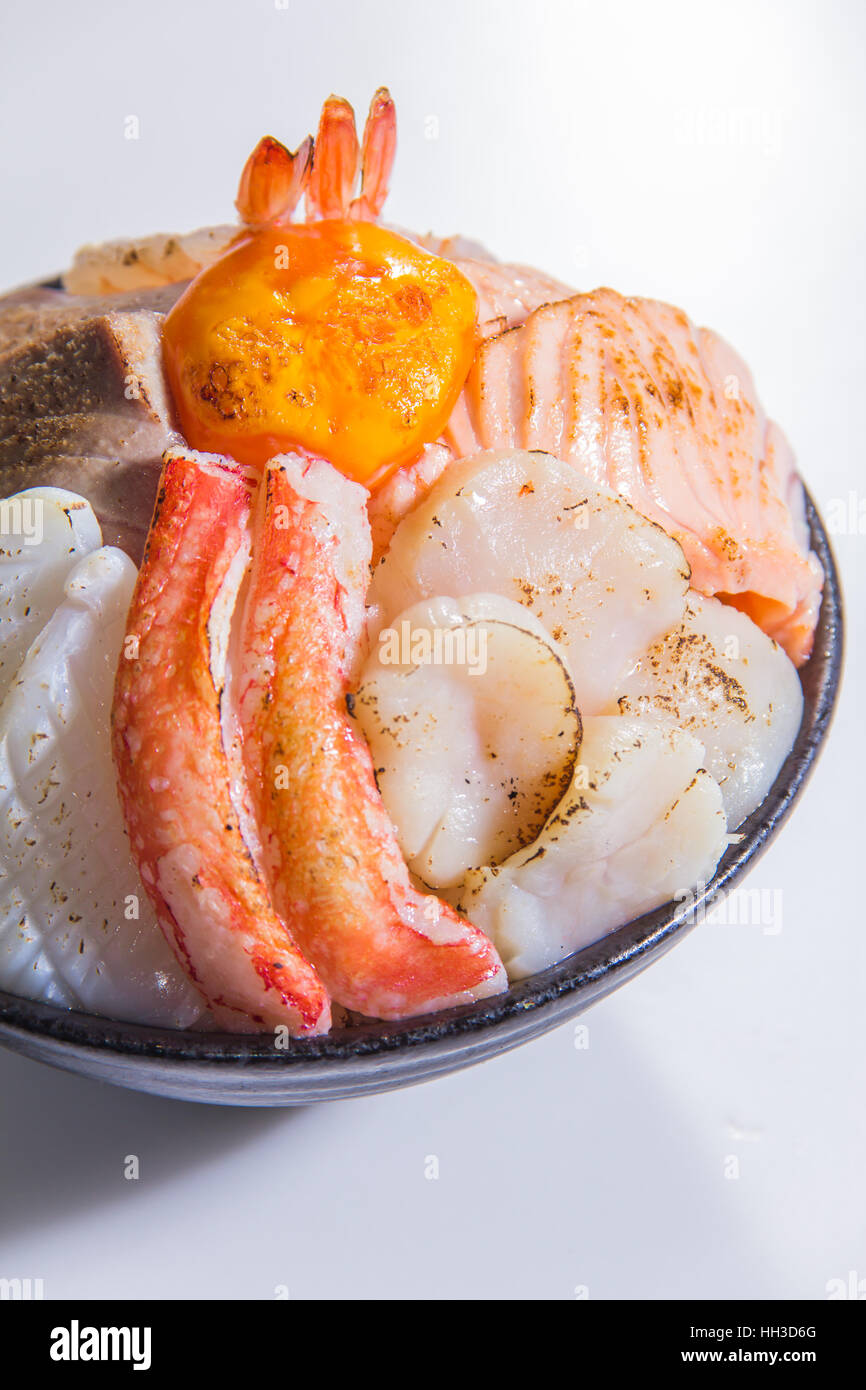 grilled sashimi rice Stock Photo - Alamy
