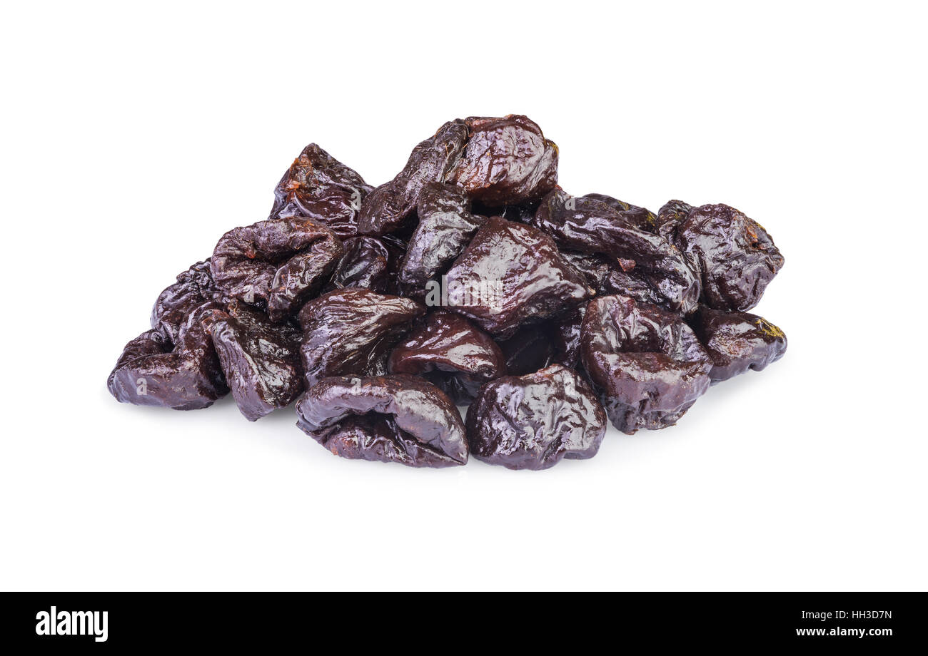 Dried pitted Prunes isolated on a white background Stock Photo Alamy