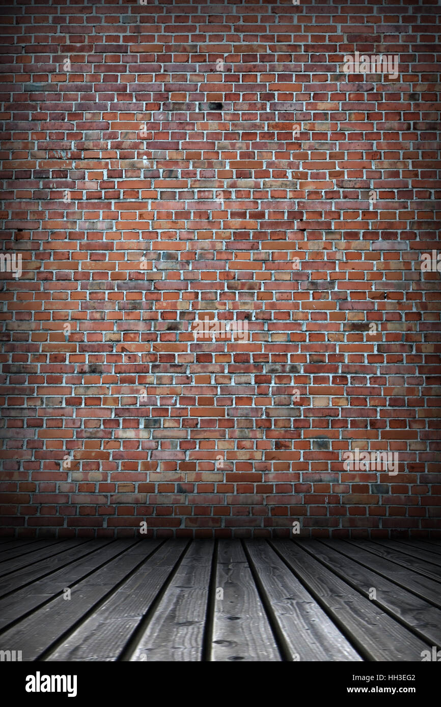 Background wood wooden backgrounds wall room bricks brick Stock Photo
