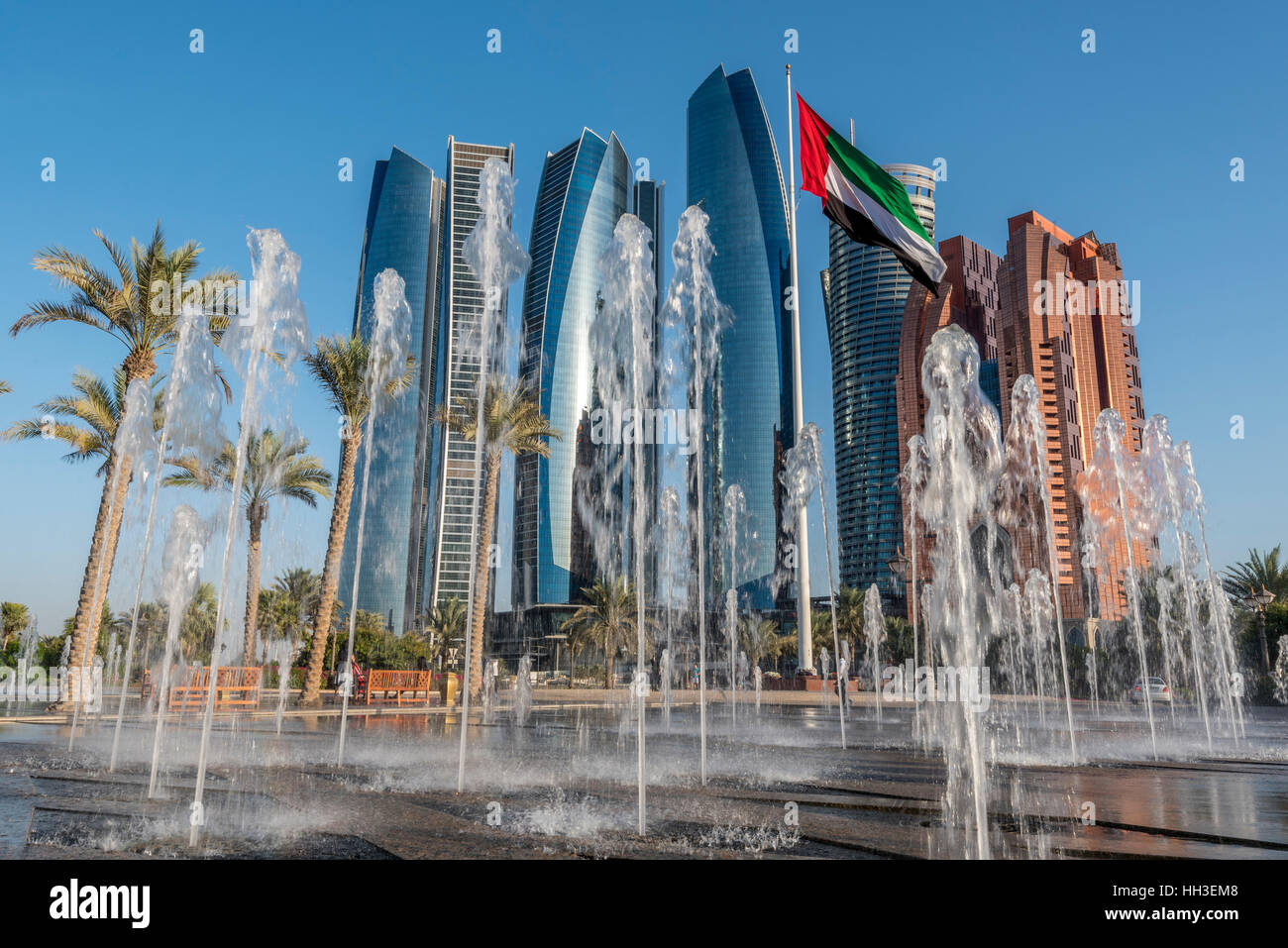 Etihad Towers Modern Buildings On The Corniche In Abu Dhabi With