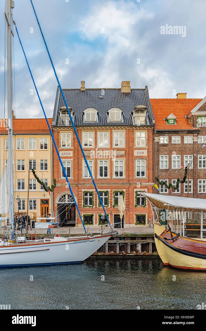 Nyhavn district is one of the most famous landmarks in Copenhagen, Denmark and always packed