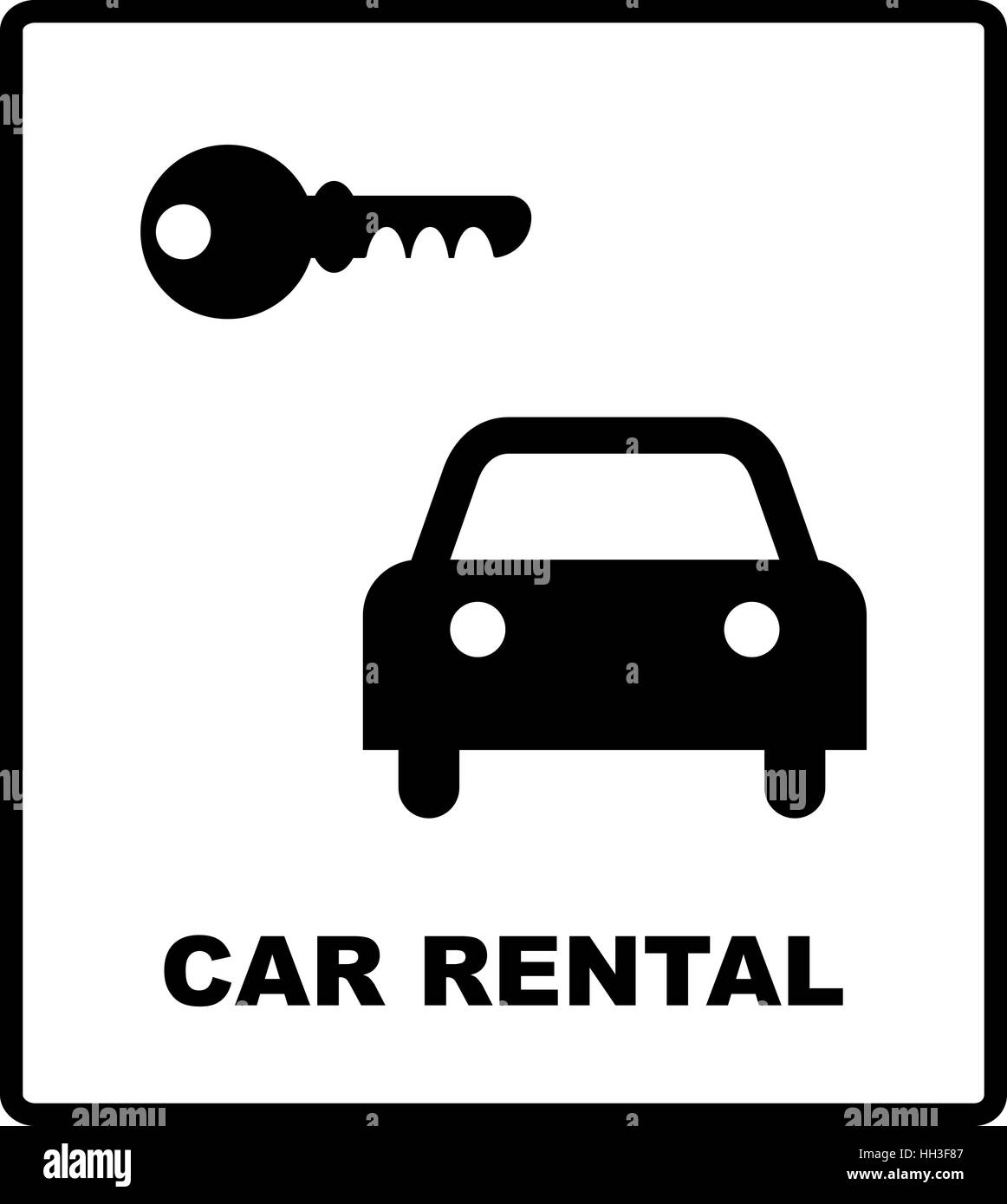 Rent a car sign isolated on white background, Vector illustration for