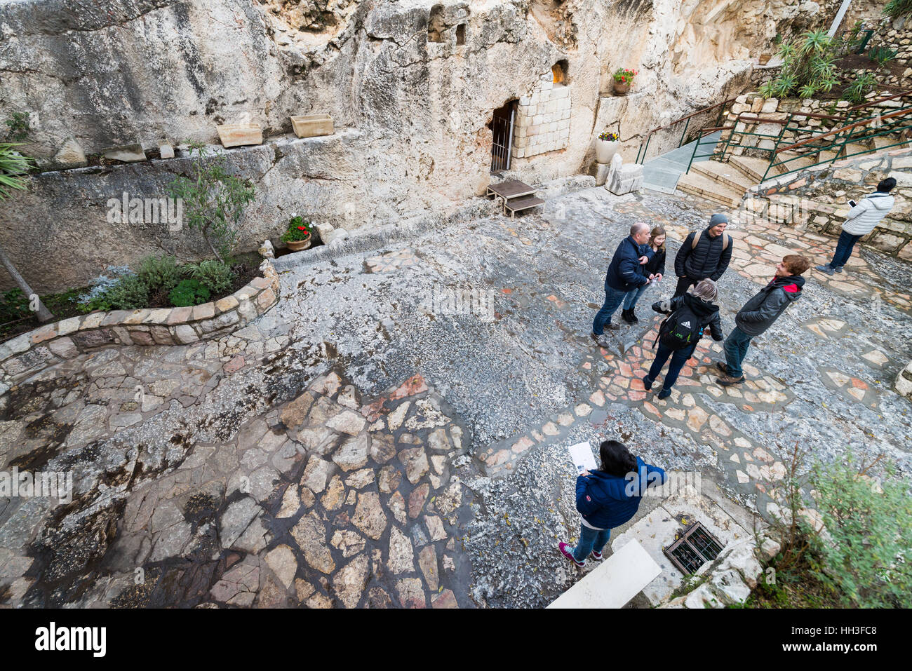 The Garden Tomb in Jerusalem is one of the two alleged burial sites of Jesus Christ Stock Photo