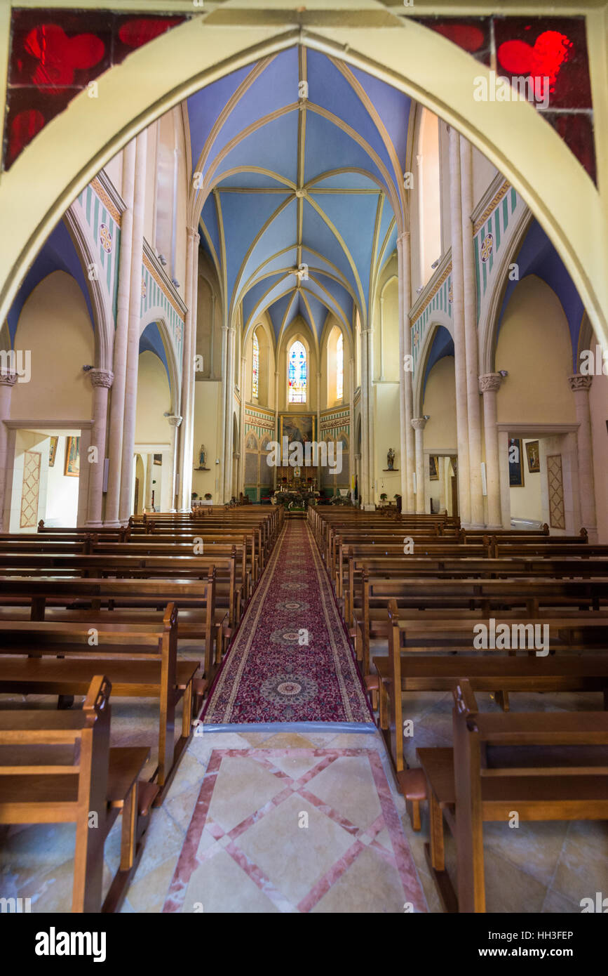 Interior of the Annunciation Latin Church in the Beit Jala, Israel ...