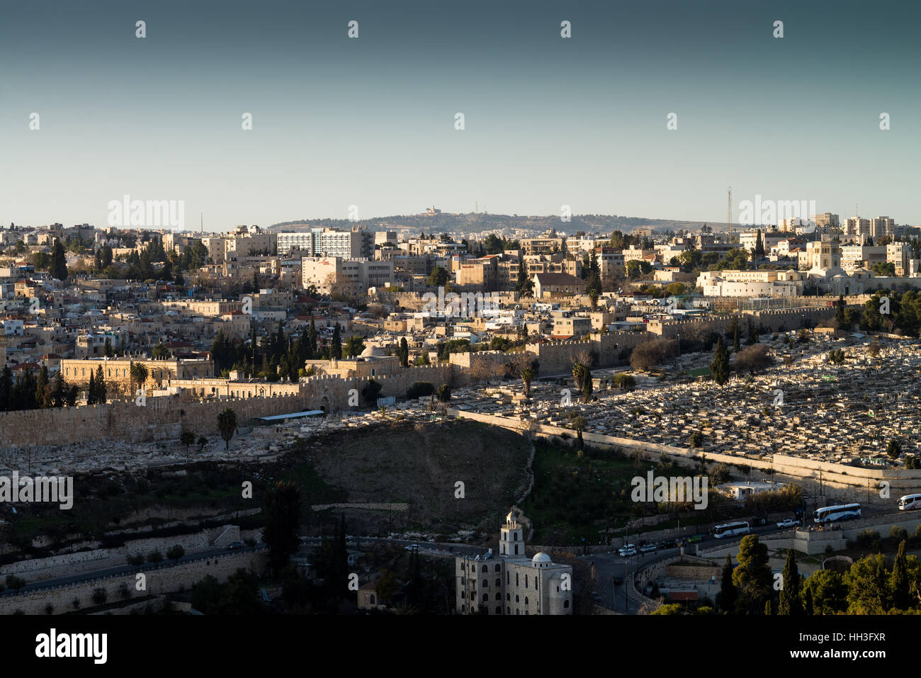 aerial view on the Lion gate, Jerusalem, Israel Stock Photo
