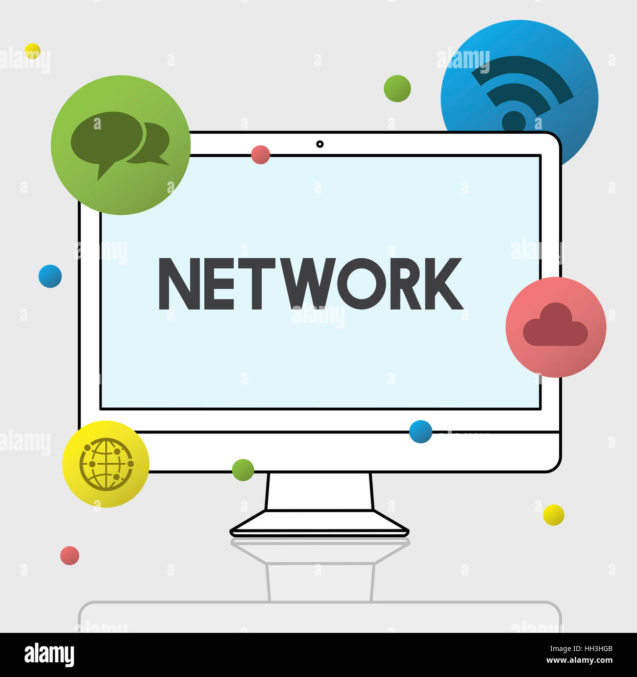 Internet Communication Network Icon Concept Stock Photo - Alamy