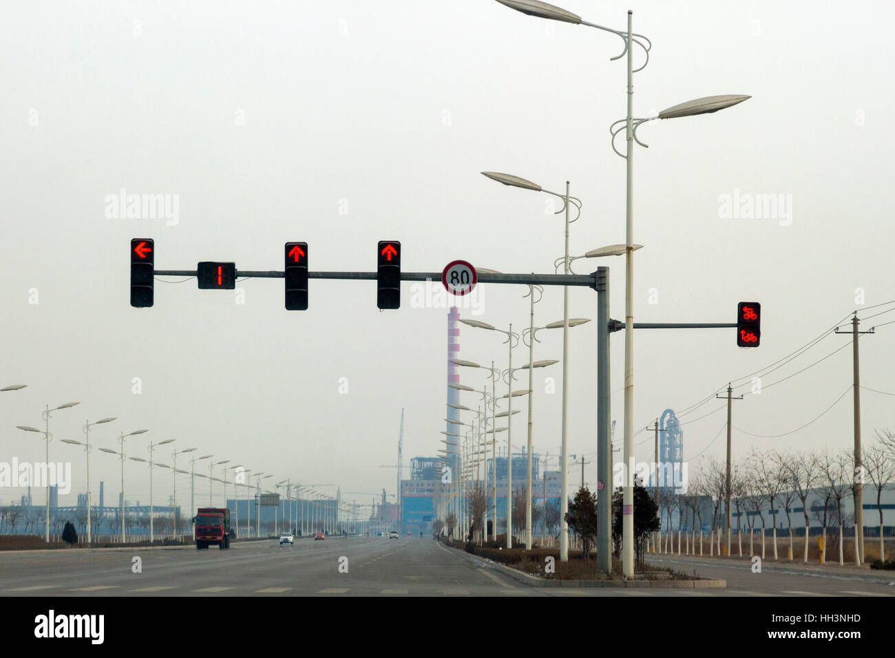 Local road network, Shizuishan, Ningxia, China Stock Photo