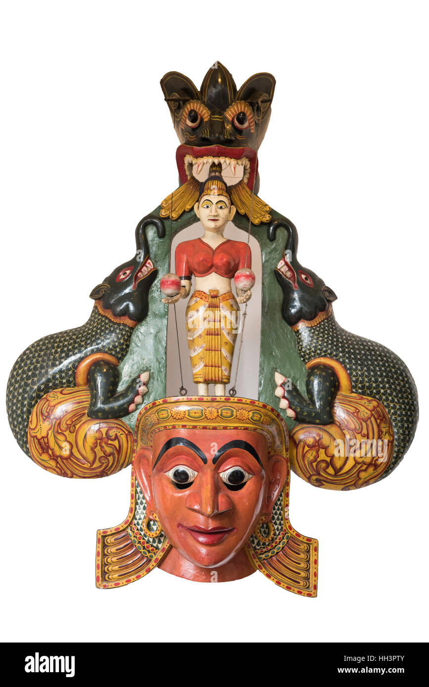 Traditional ancient mask, Ariyapala and Sons Mask museum, Ambalangoda, Sri Lanka Stock Photo