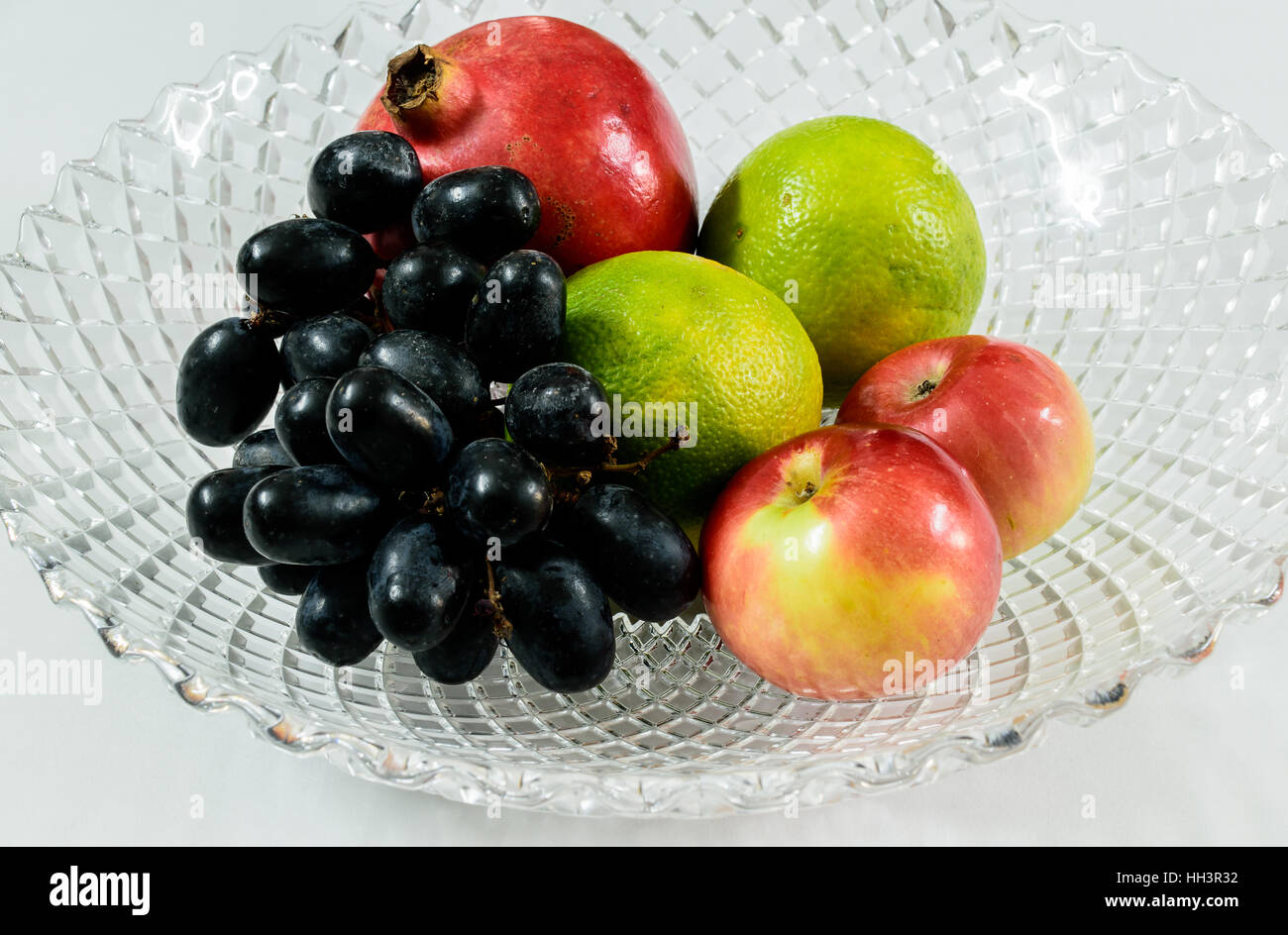 mixed fruits within a glass bowl Stock Photo Alamy