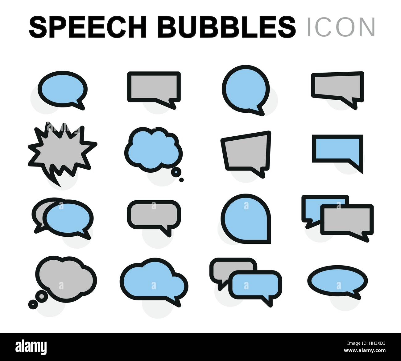 Vector flat speech bubbles icons set on white background Stock Vector ...