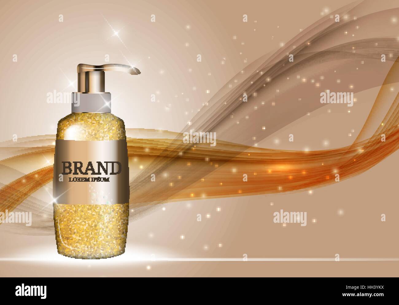 Shower Gel Bottle Template for Ads or Magazine Background. 3D Re Stock