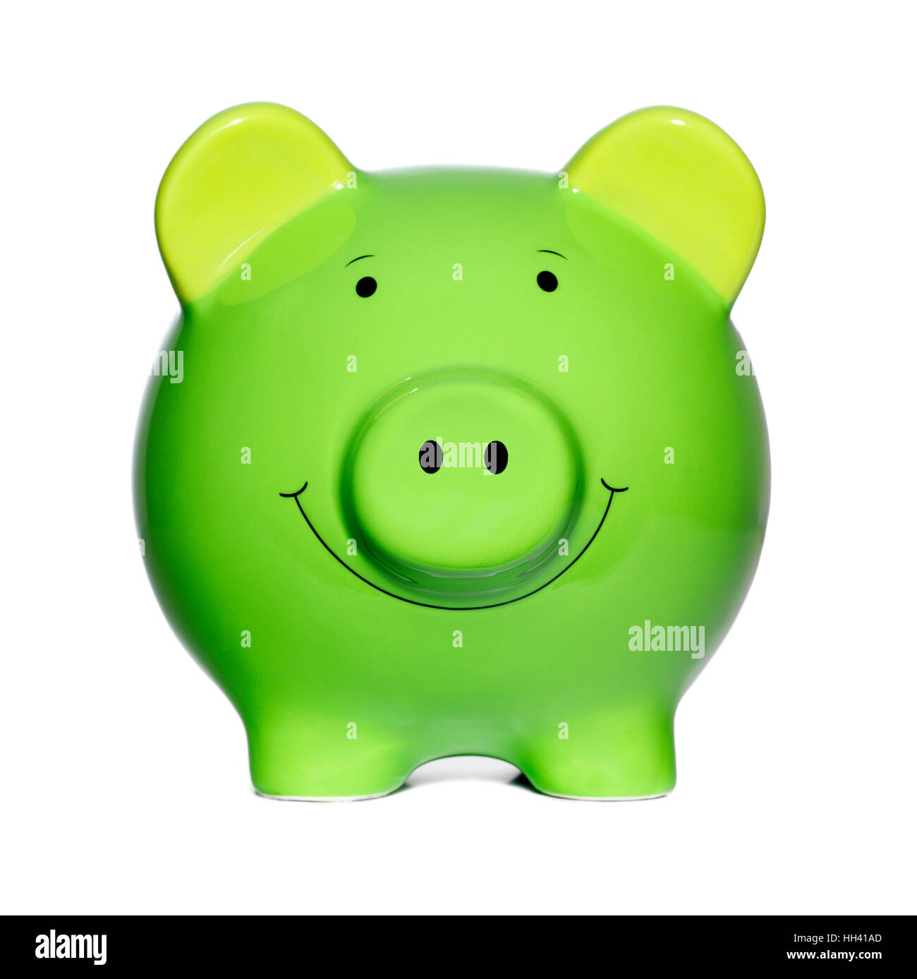 Green Piggy Bank Stock Photo Alamy