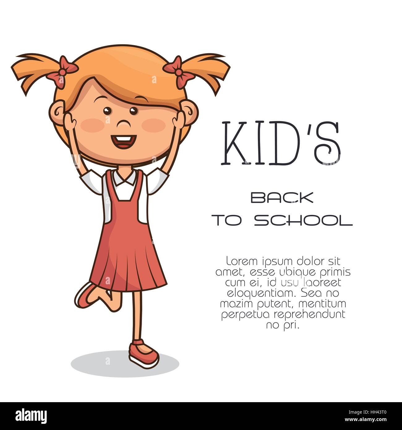cute little girl character vector illustration design Stock Vector ...