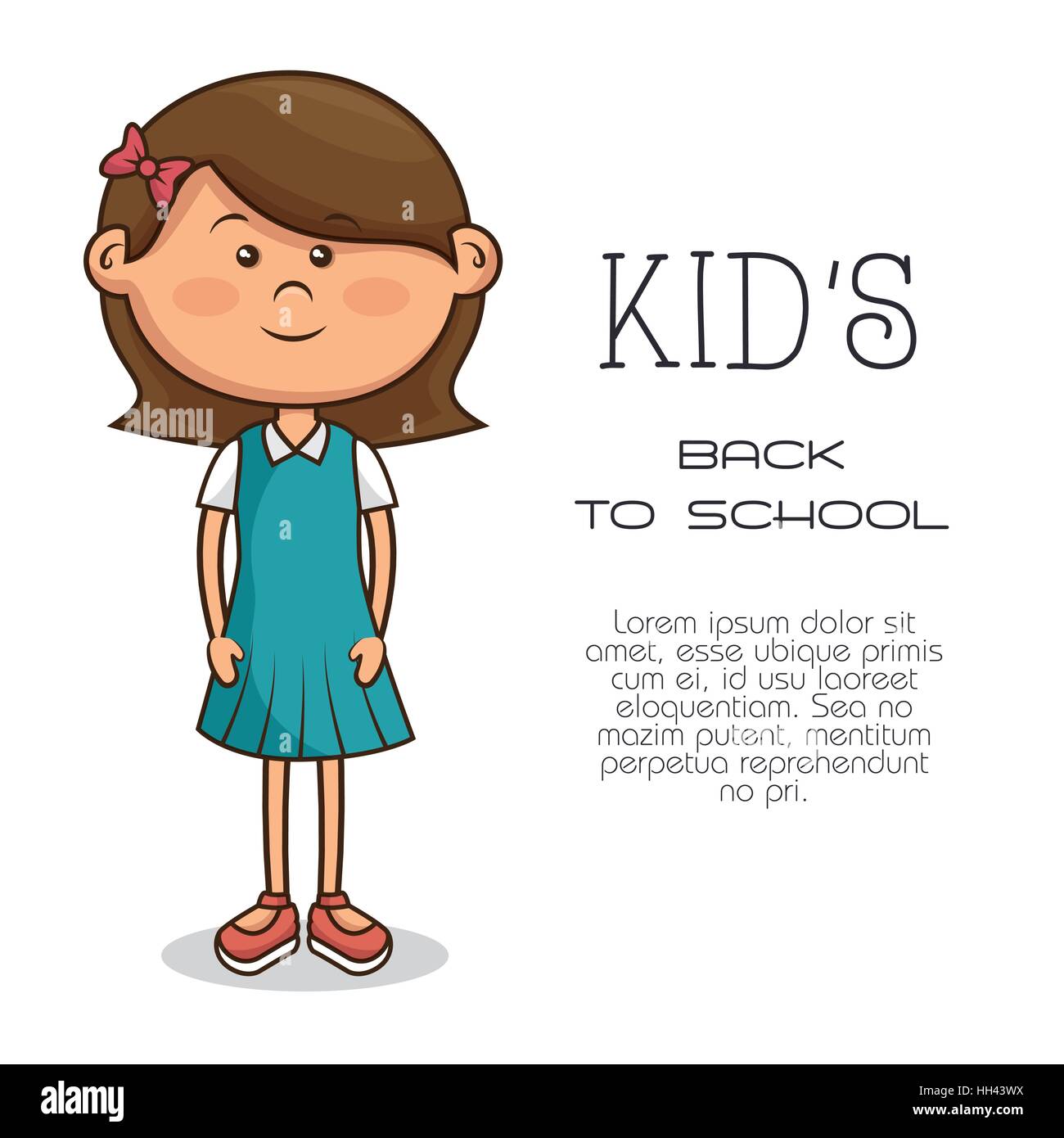 cute little girl character vector illustration design Stock Vector ...