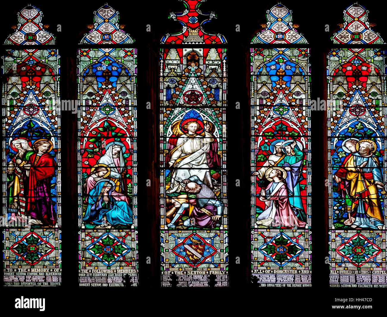 Stained Glass Window Dedicated to the Seaton Family at Doncaster