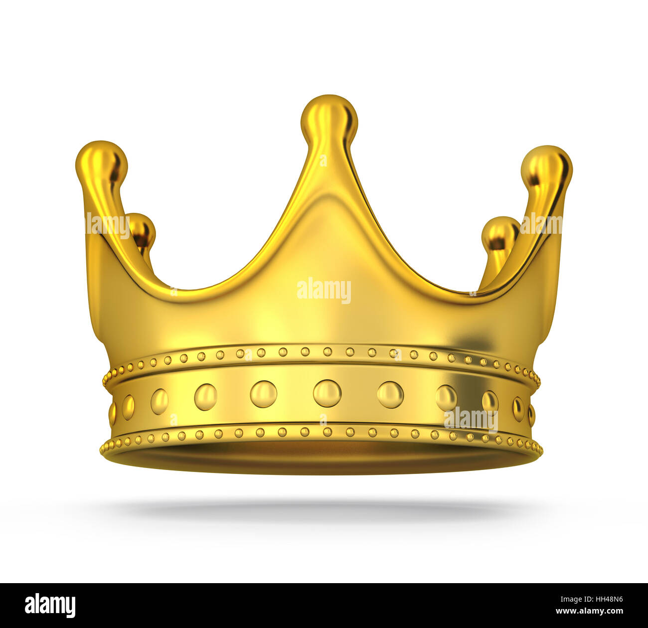 Gold crown only on white background. 3d illustration Stock Photo - Alamy