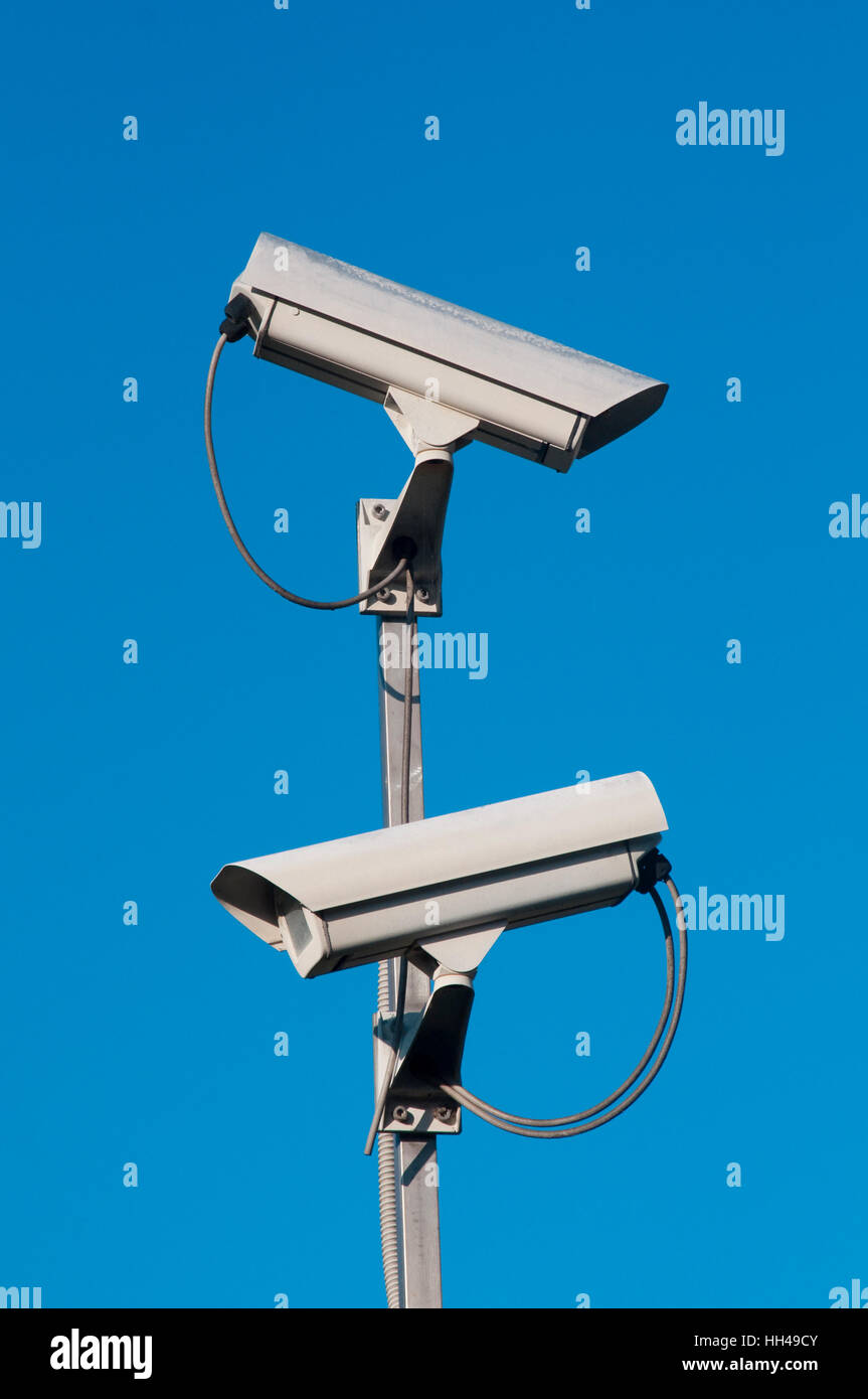 Remote Controlled Surveillance Cameras Stock Photo